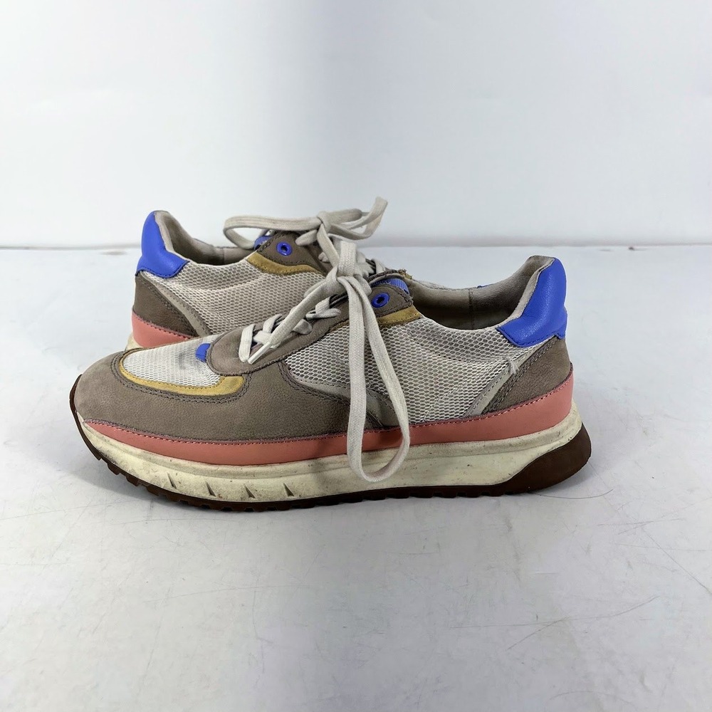 Madewell Kickoff Trainer Sneakers Womens 10M NK046 Colorblock Leather Mesh Tan